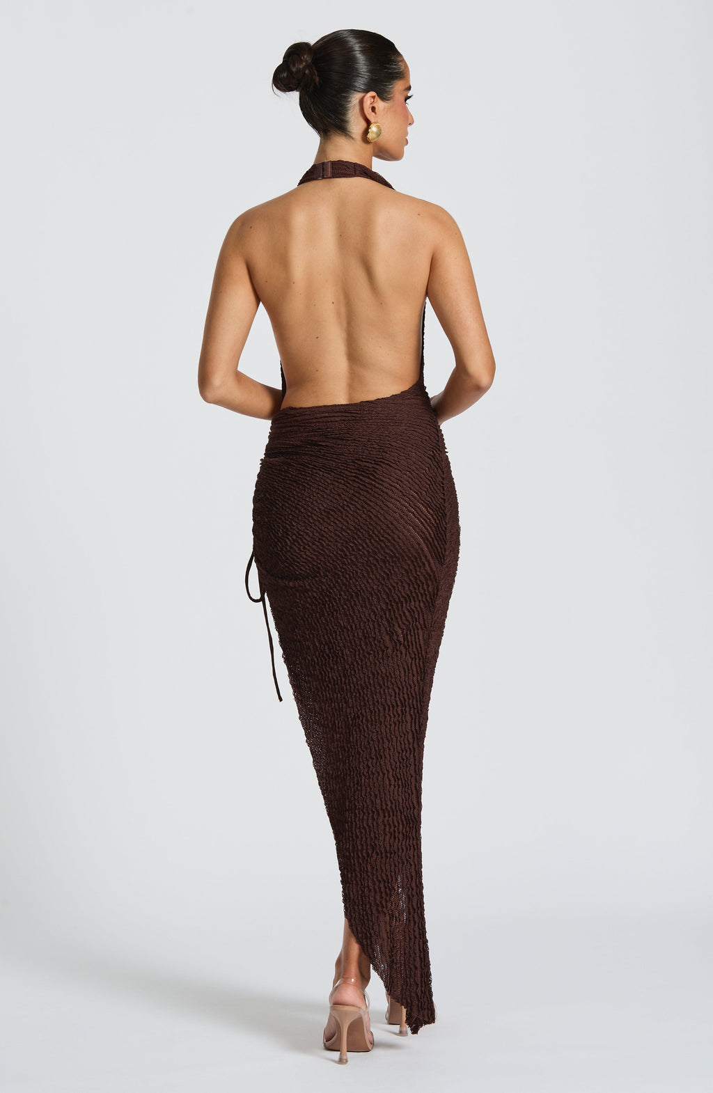 Aida Midi Dress - Plum Brown