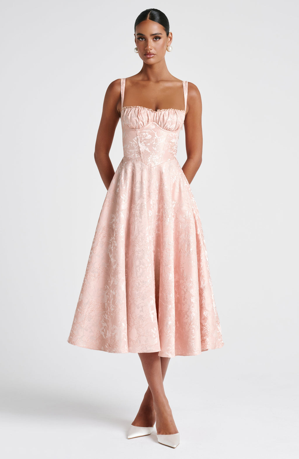 Ami Midi Dress - Soft Peach