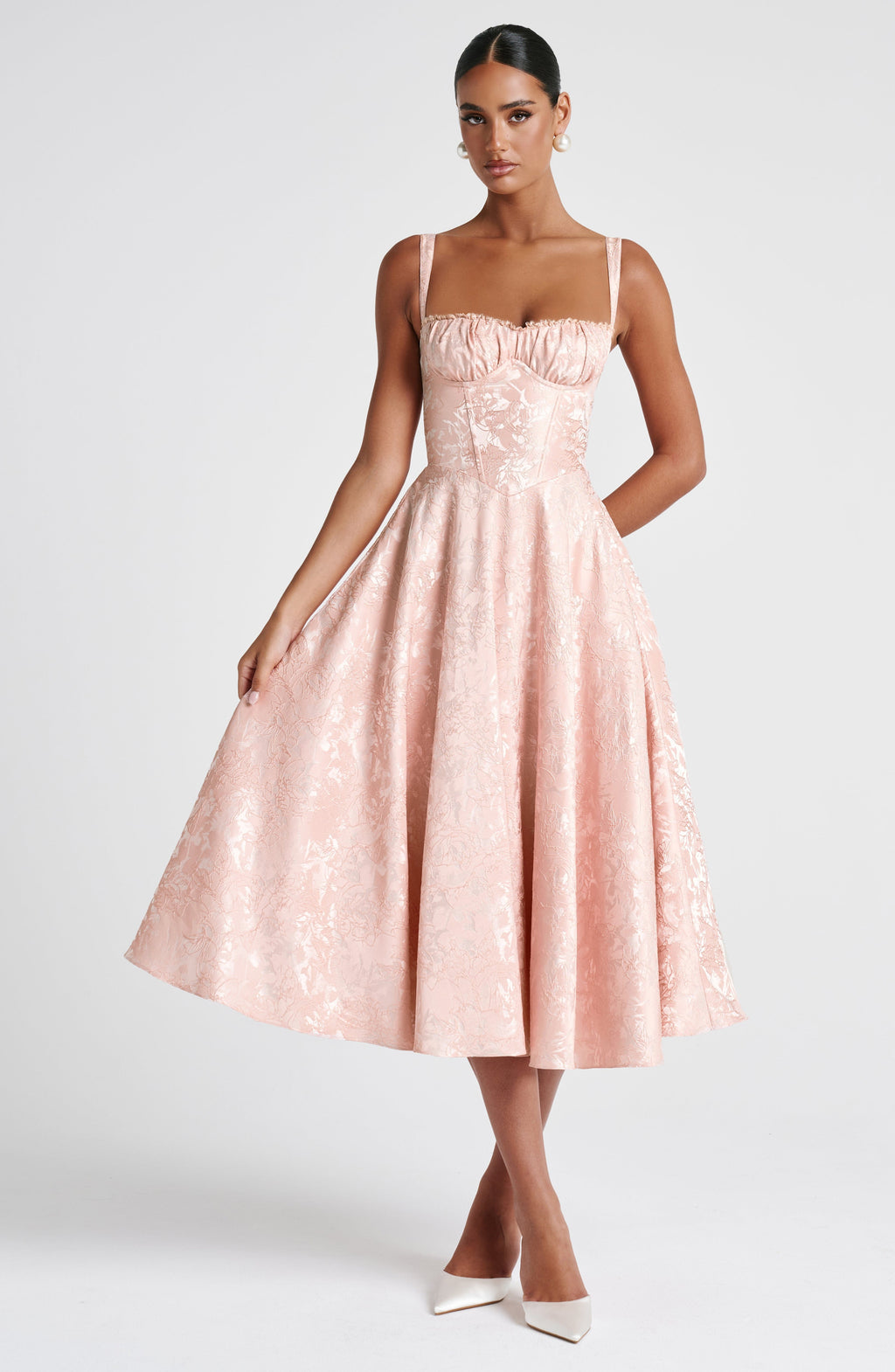 Ami Midi Dress - Soft Peach
