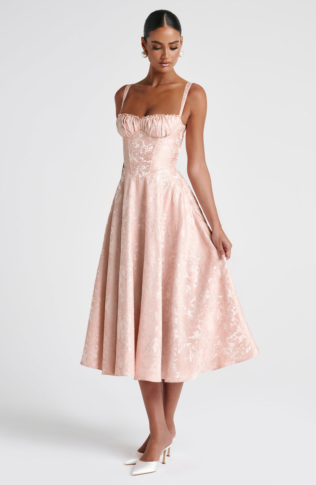 Ami Midi Dress - Soft Peach
