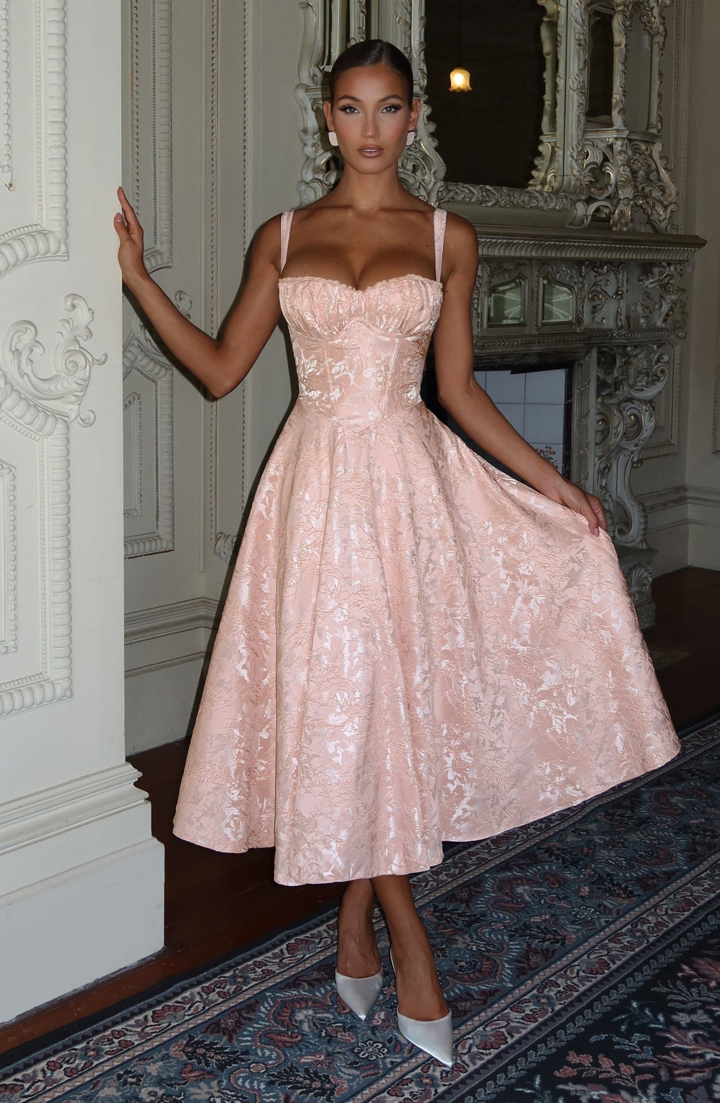 Ami Midi Dress - Soft Peach