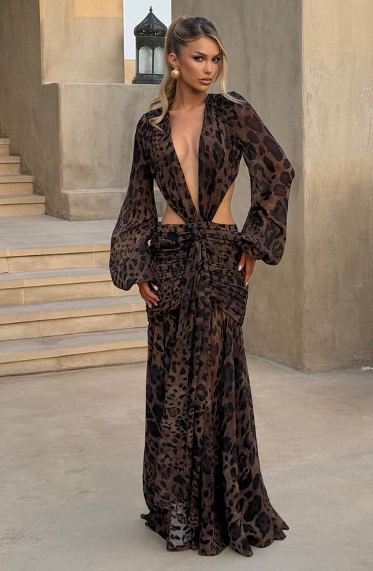 Andriana Maxi Dress - Leopard Print