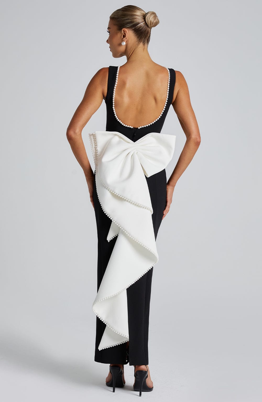 Luna Midaxi Dress - Black/White