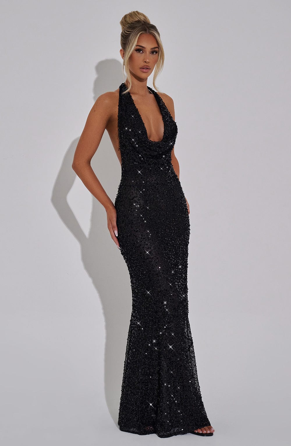 Loren Maxi Dress - Black Lined