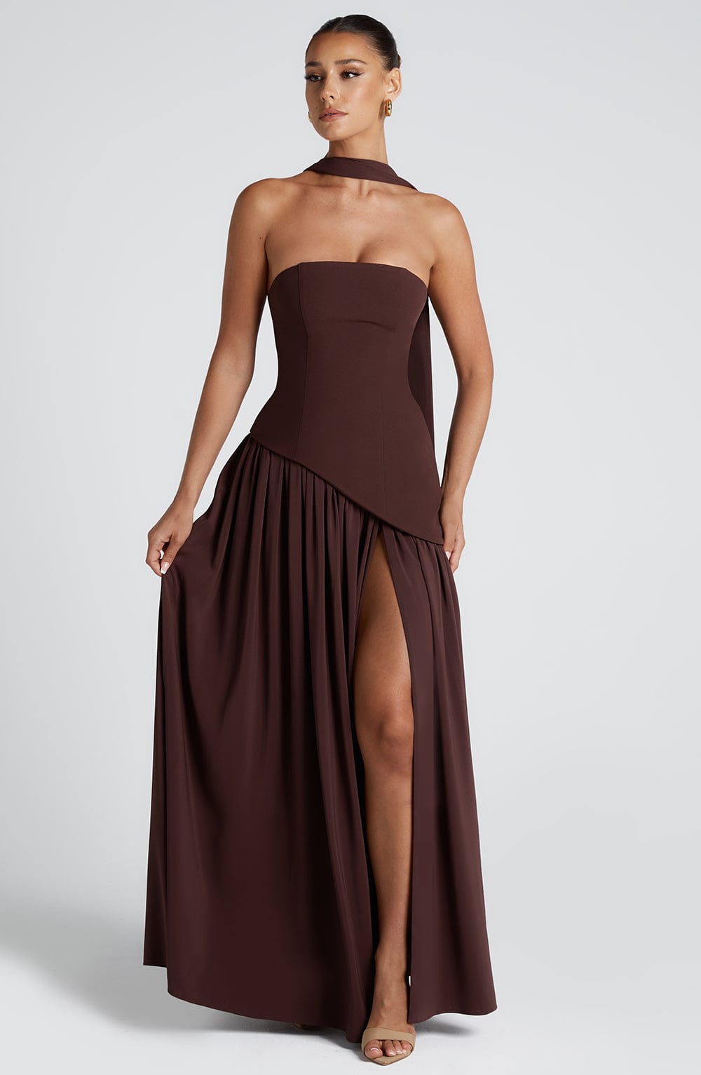Mali Maxi Dress - Plum Brown