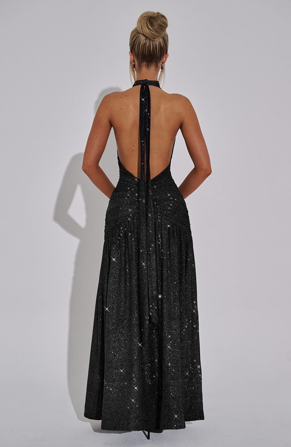 Melinia Maxi Dress - Black Sparkle