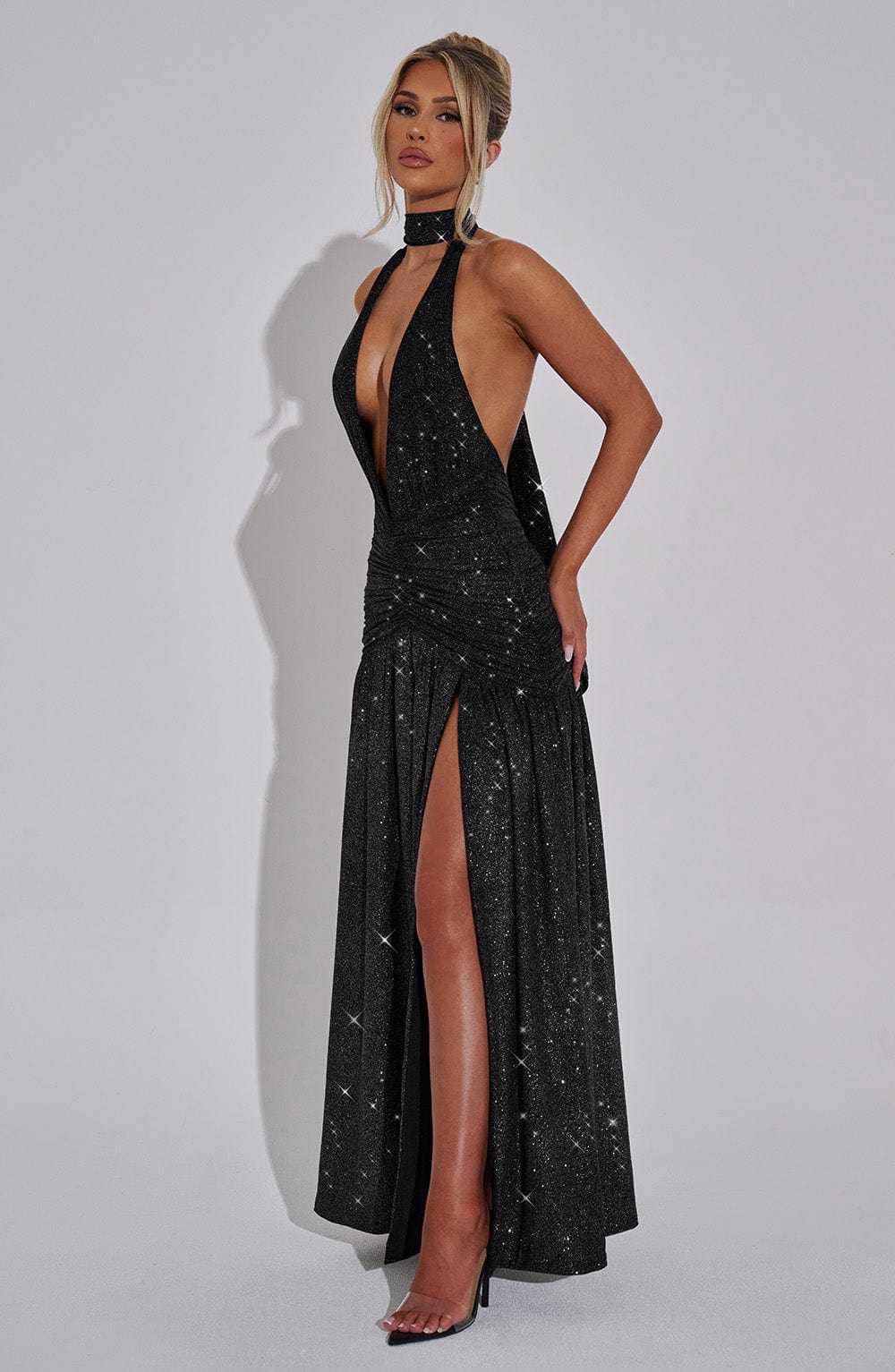 Melinia Maxi Dress - Black Sparkle