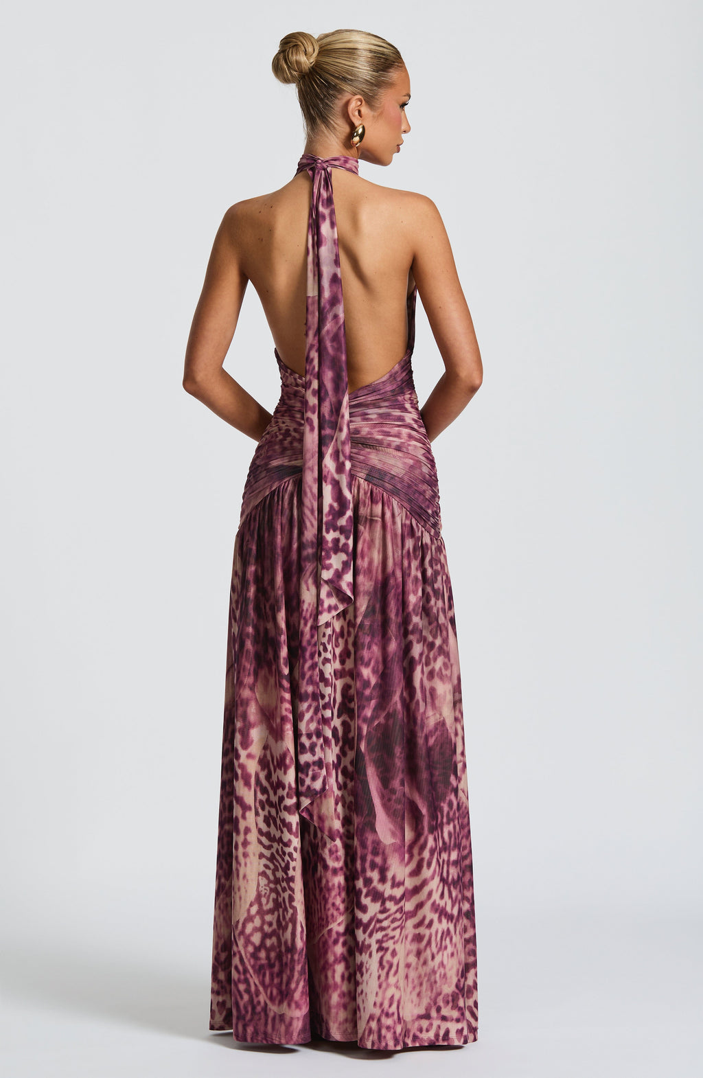 Daniela Maxi Dress - Magenta Orchid Print