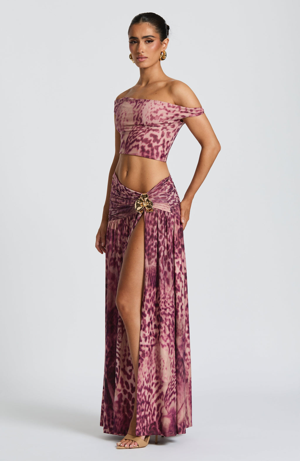 Sairam Maxi Skirt and top  - Magenta Orchid Print